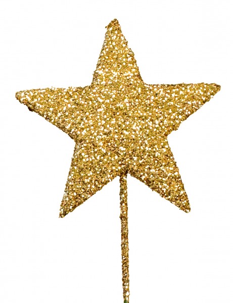 Beistecker OTH Stern flach 5,5cm Glitter gold