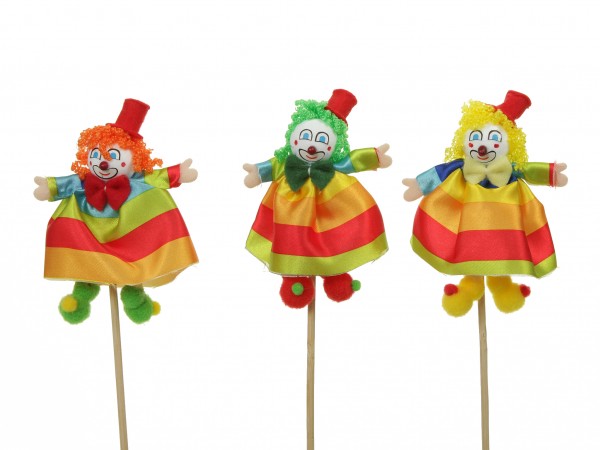 Beistecker Clowns Stoff 10cm 25cm á 6 Stück